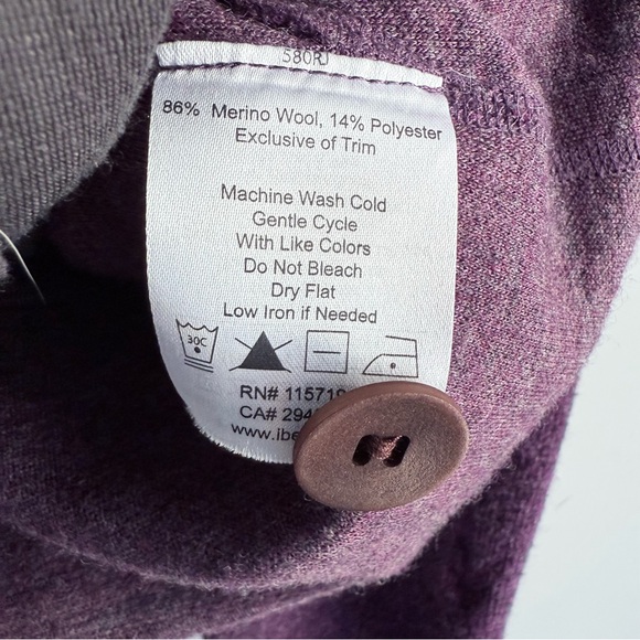 Ibex Pez Coatigan Merino Wool Reese Cardigan Button Up Sweater Jacket M Cabernet - Picture 8 of 16